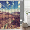 Colorado River Winding Through Grand Canyon Shower Curtain - Brown Blue