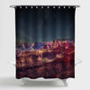 Grand Canyon at Night Under the Light of the Stars Shower Curtain - Dark Blue Brown