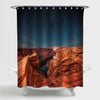 Grand Canyon Nighttime Scenery Shower Curtain - Brown Dark Blue