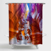 Antelope Canyon Natural Rock Formation Shower Curtain - Orange