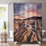 Geological Scene of Canyon Peaks Shower Curtain - Orange