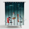 Snowmen Sports Shower Curtain - Green