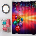 Christmas Lights and Colorful Balls Shower Curtain - Multicolor