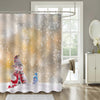 Small Toys Baby Snowman in Deep Snow Shower Curtain - Gold White