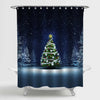 Christmas Tree Shower Curtain - Blue