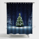 Christmas Tree Shower Curtain - Blue