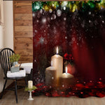 Christmas and New Year Ornaments Shower Curtain - Red Green