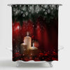 Christmas and New Year Ornaments Shower Curtain - Red Green