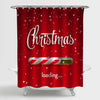 Christmas Candy Cane Progress Bar with Inscription Shower Curtain - Red