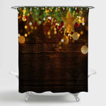 Grunge Christmas Ornaments Shower Curtain - Brown Gold