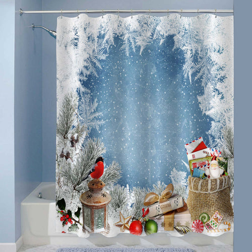 Christmas Landscape with Gifts Shower Curtain