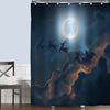 Santa on a Sleigh with Rein Deers Over the Full Moon Shower Curtain - Dark Blue