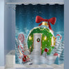 Christmas Bauble House with Ribbon and Light in Magical Forest Shower Curtain