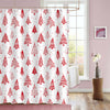 Sketch Drawing Christmas Trees Shower Curtain - Red