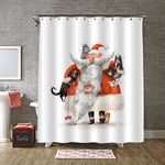 Santa Claus with Fluffy Cats Shower Curtain