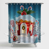 Fairy Tale Christmas Gingerbread Muffin Shaped House Shower Curtain