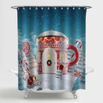 Christmas Mug Shaped House in Winter Forest Shower Curtain