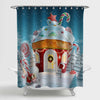 Christmas Gingerbread Muffin Shaped House Shower Curtain