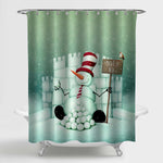 Snowman Sale and Snow Fort Shower Curtain - Green