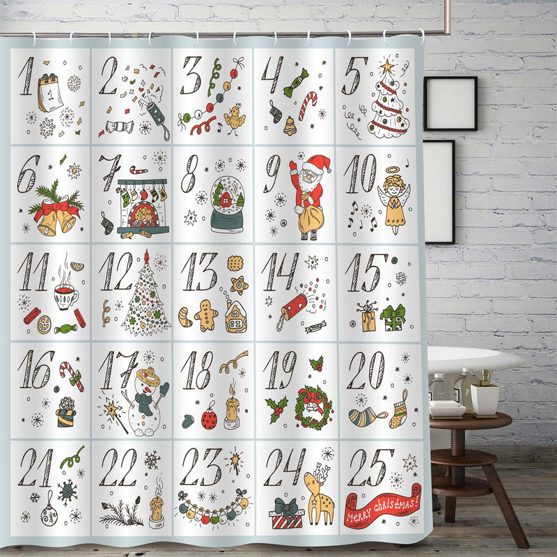 Christmas Advent Calendar Shower Curtain