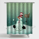 Snowman Sale for Christmas and New Year Shower Curtain - Green