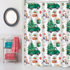 Watercolor Winter Holiday Pattern Shower Curtain - Green Red