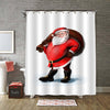 Santa Claus with a Bag of Gift Shower Curtain - Red