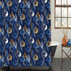 Hand Drawn Christmas Shower Curtain - Dark Blue