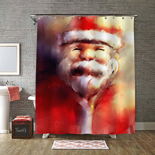 Portrait of Santa Claus Shower Curtain - Red