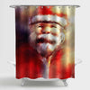 Portrait of Santa Claus Shower Curtain - Red