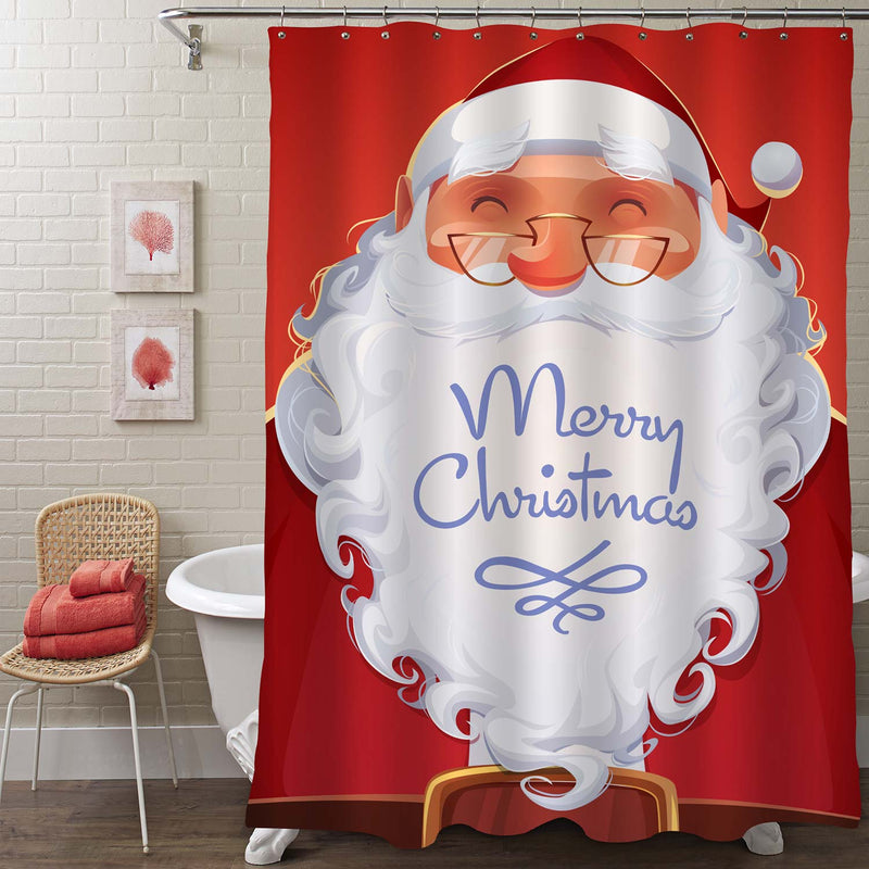 Santa Claus Portrait Shower Curtain - Red White
