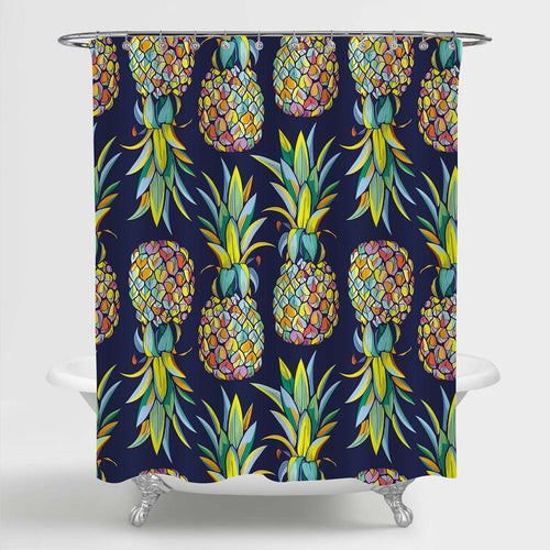 Tropical Fruit Pineapple Shower Curtain - Multicolor