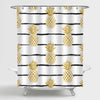 Gold Pineapple with Black Striped Background Shower Curtain