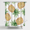 Watercolor Yellow Pineapple with Green Leaf Shower Curtain