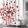 Spots and Splashes of Red Blood on a White Background Spooky Shower Curtain