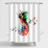 Colorful Pineapple with Hummingbirds Shower Curtain